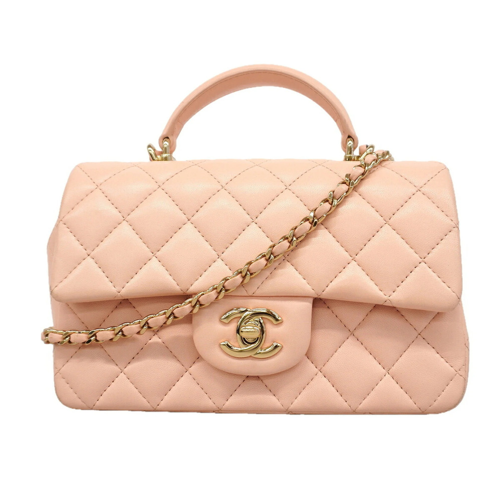 Chanel Matelassé Chain Shoulder Handbag, Lambskin, Pink Champagne, 2-way Bag ...